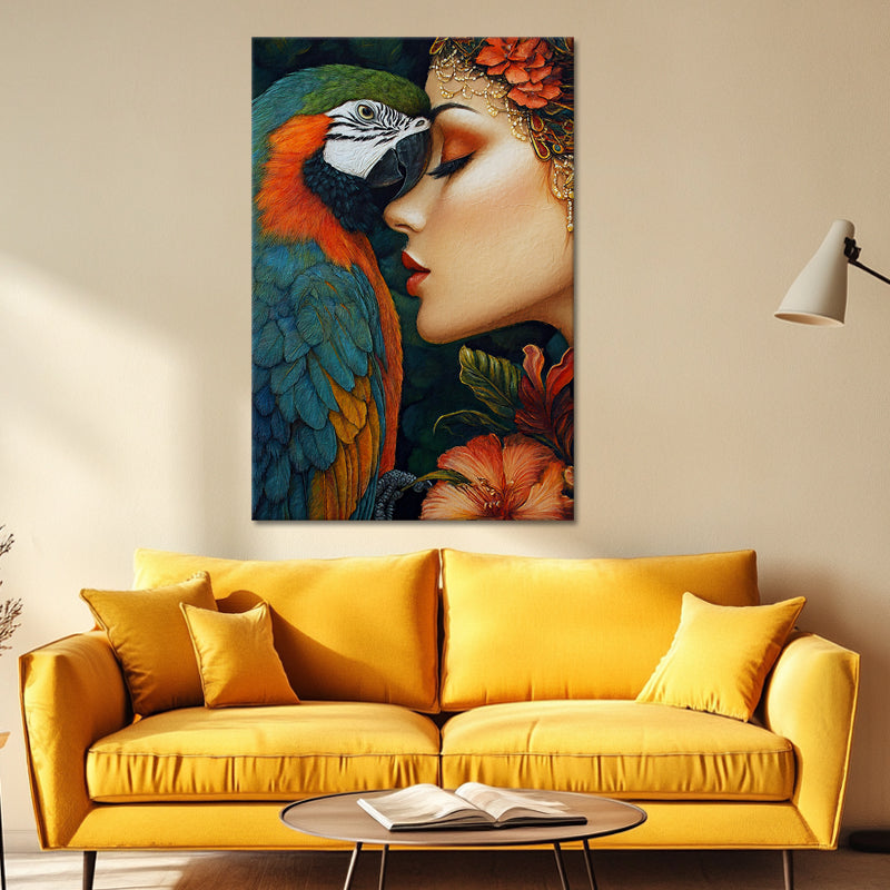 Frau mit einem Papagei IV