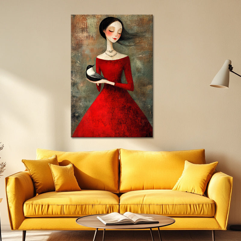 Frau im roten Kleid III