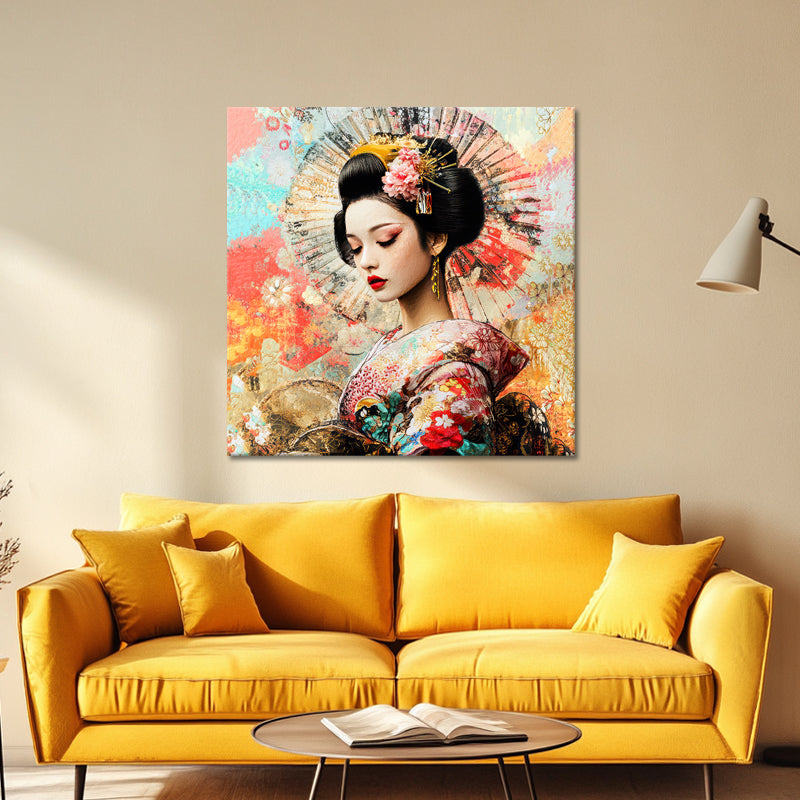 Frau im traditionellen Kimono