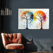 Twee bomen Art schilderij