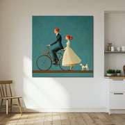 Koppel op de fiets