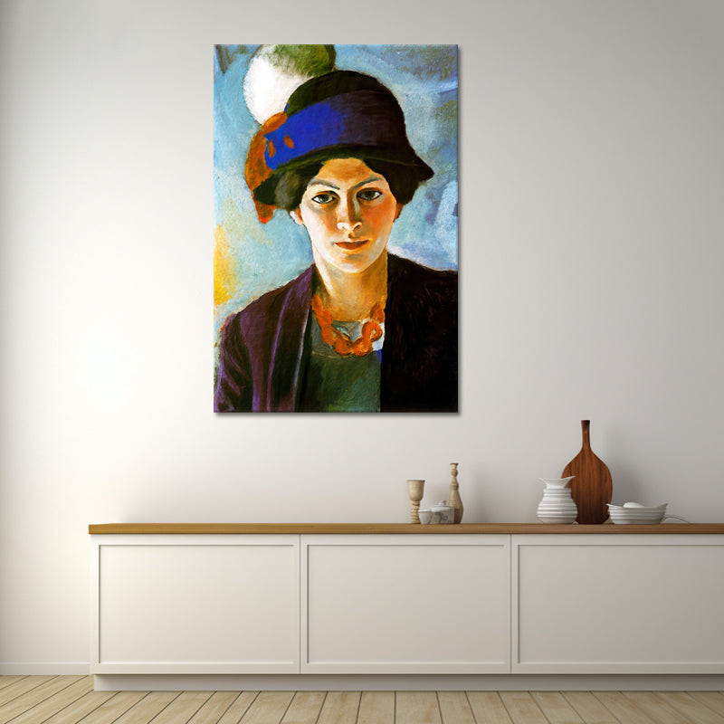 Portrait de la femme de l'artiste avec un chapeau - August Macke