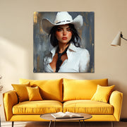 Frau mit Cowboyhut