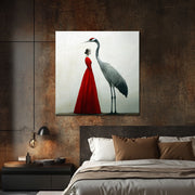 Frau mit Kranich-Kunst