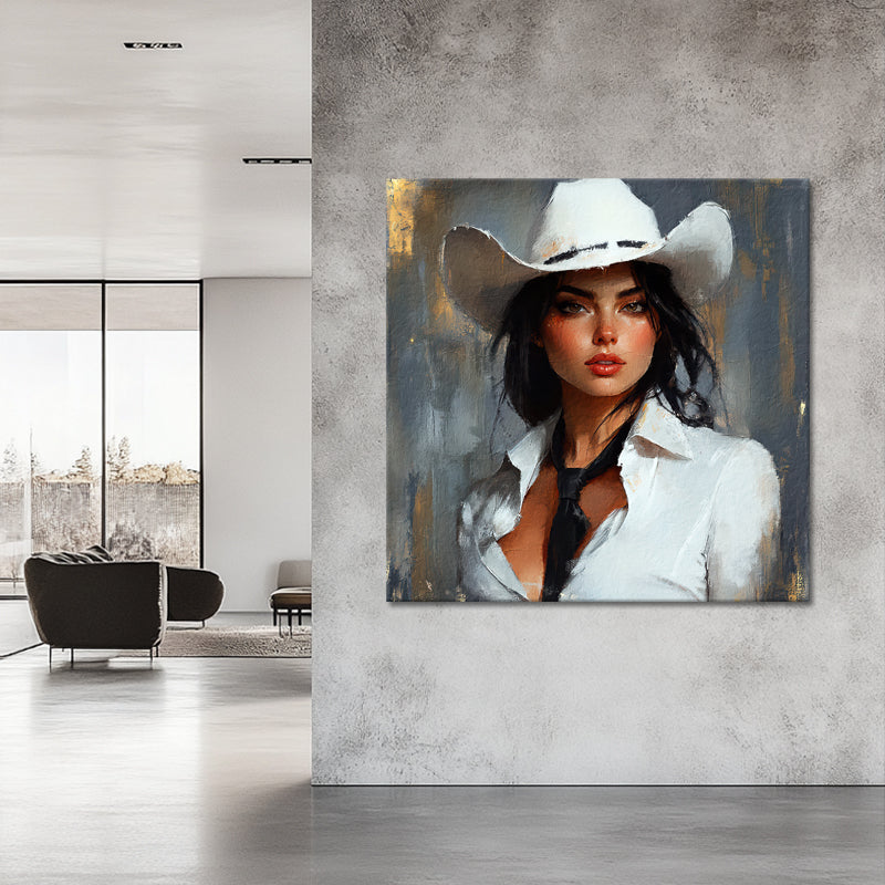 Frau mit Cowboyhut
