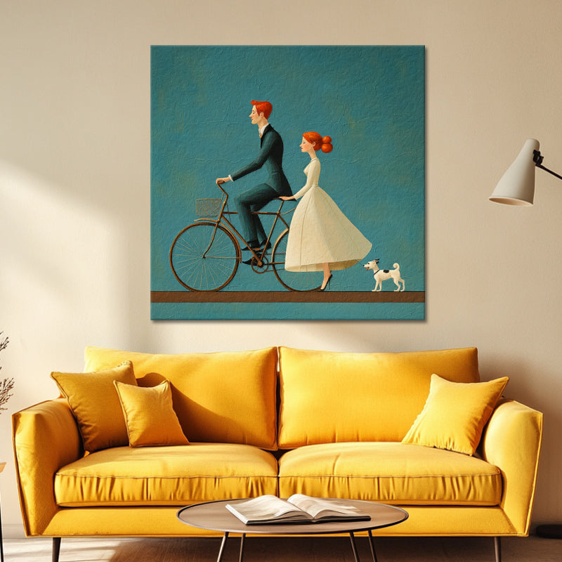 Koppel op de fiets