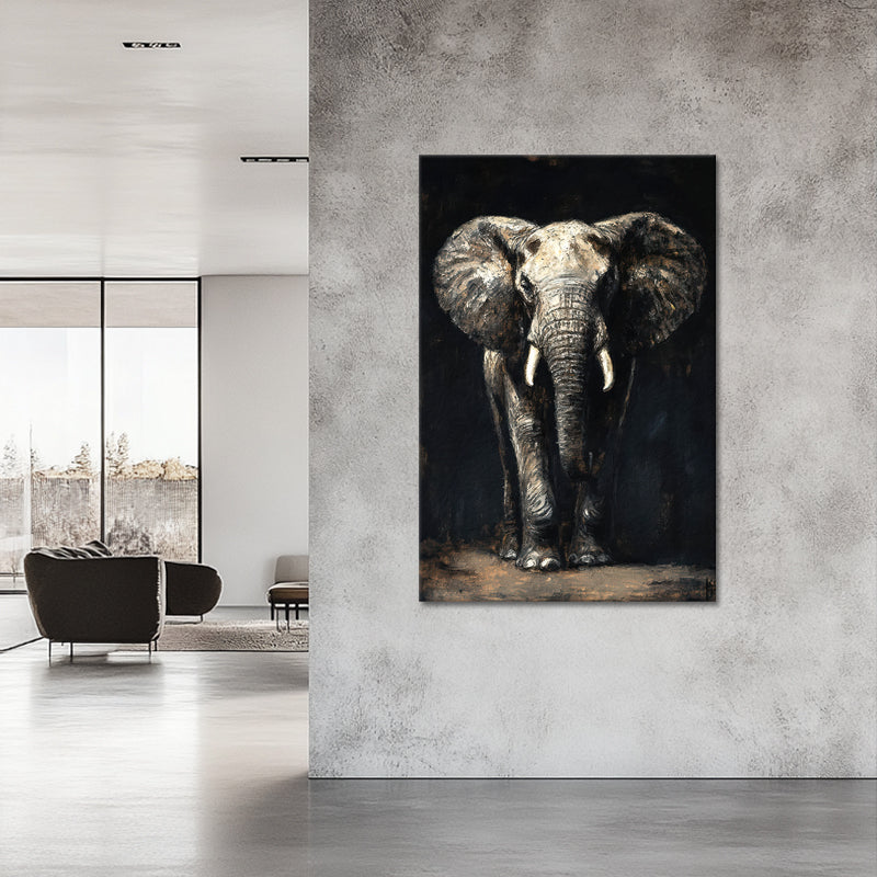 Olifant in zwart