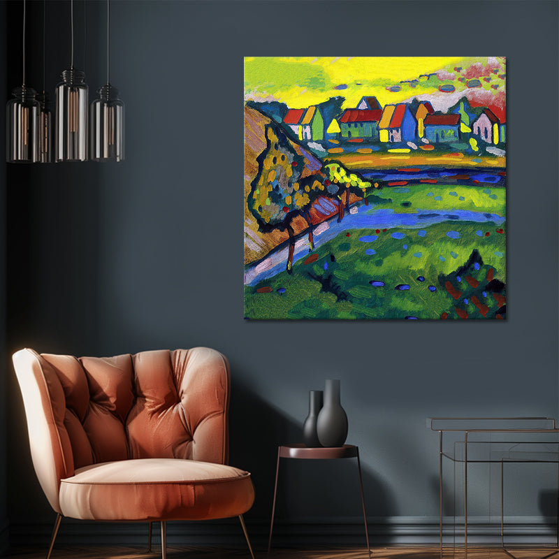 Bayerisches Dorf mit Feld - Kandinsky