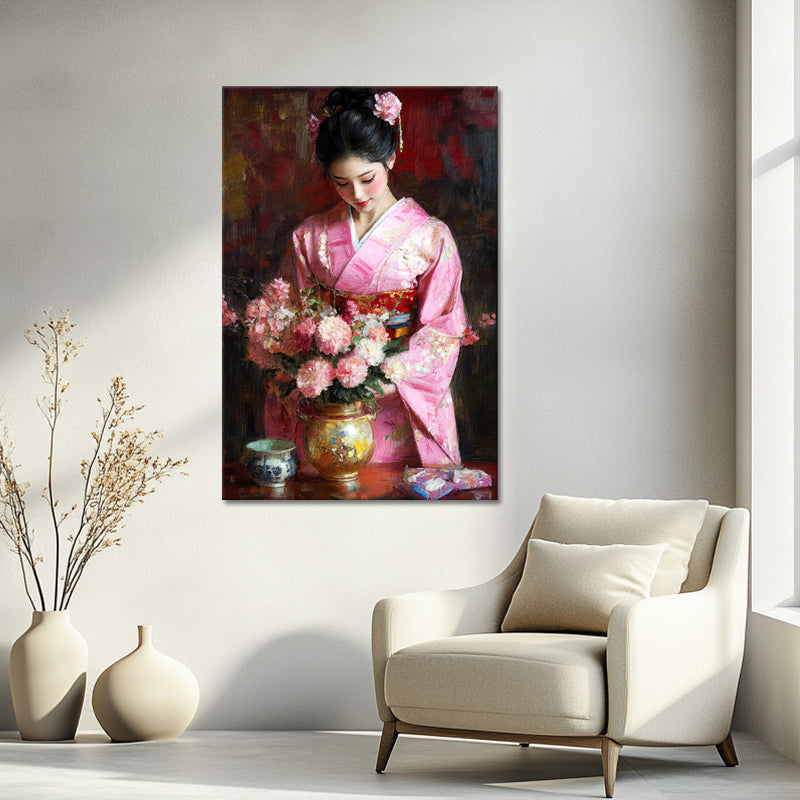 Aziatische vrouw in kimono