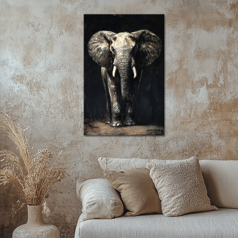 Olifant in zwart
