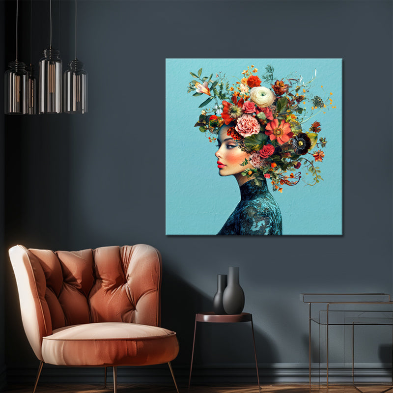 Vrouw met bloemen in het haar II