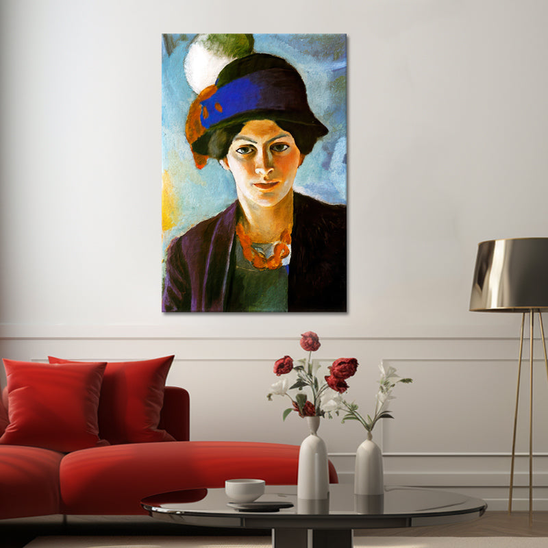 Portrait de la femme de l'artiste avec un chapeau - August Macke