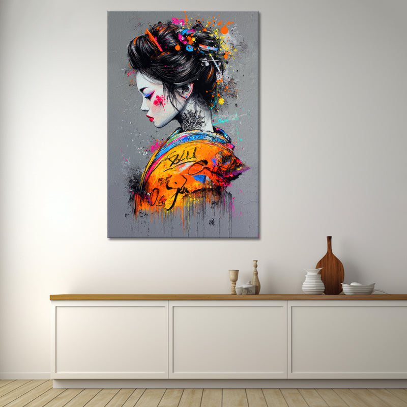 Japanische Geisha-Graffiti