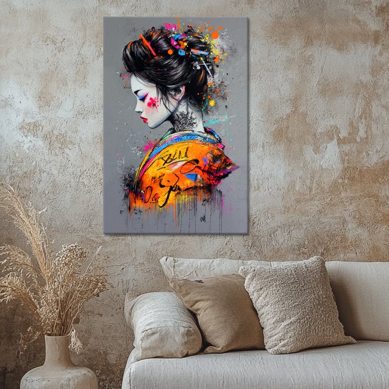 Japanische Geisha-Graffiti