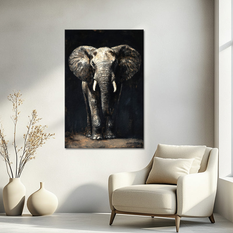 Olifant in zwart