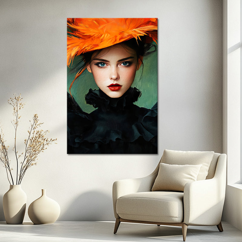 Frau mit orangem Hut VII