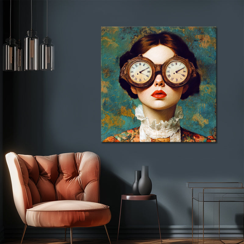 Vrouw met vintage klok