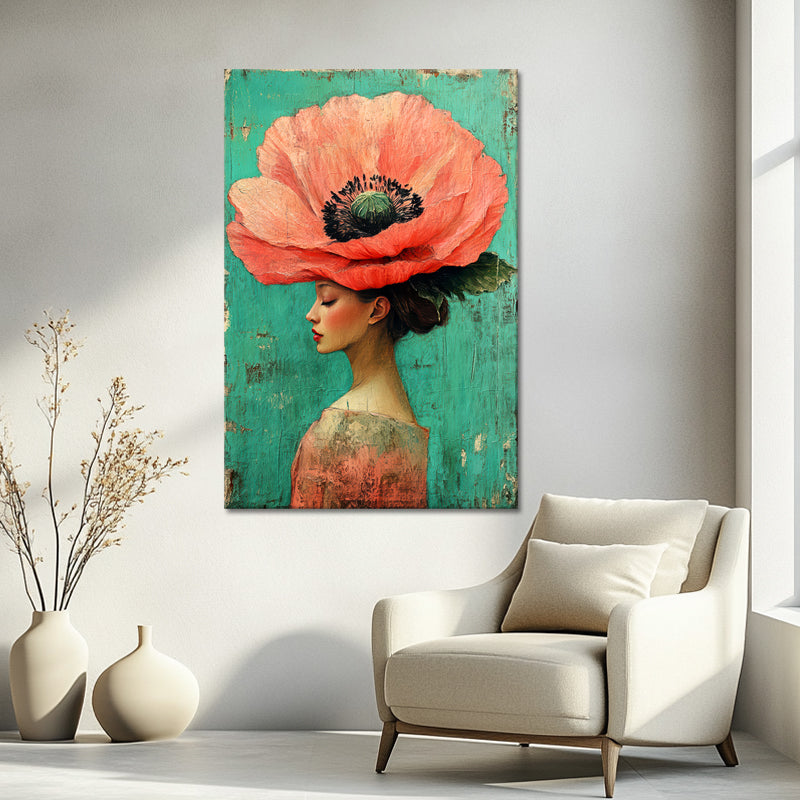 Frau mit einer großen Blume