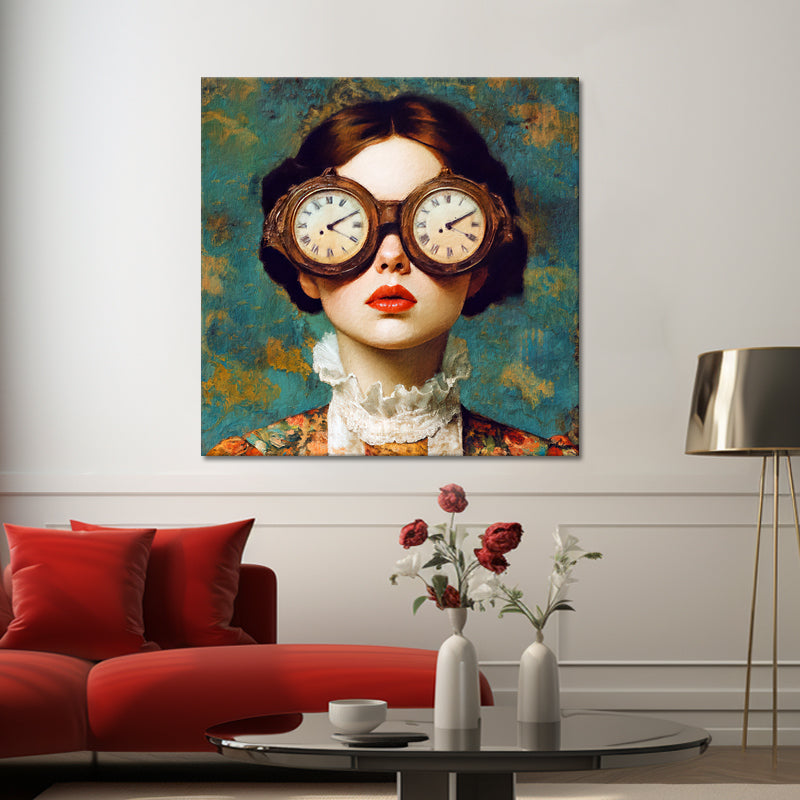 Vrouw met vintage klok