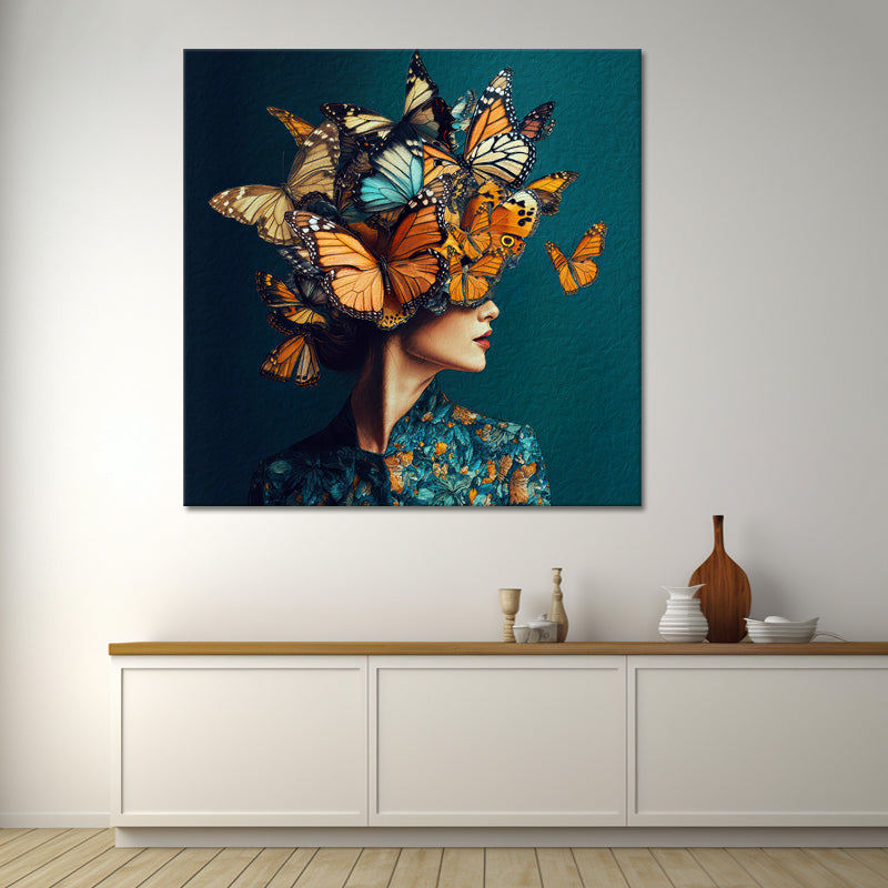 Frau mit Schmetterlingen Kunst I