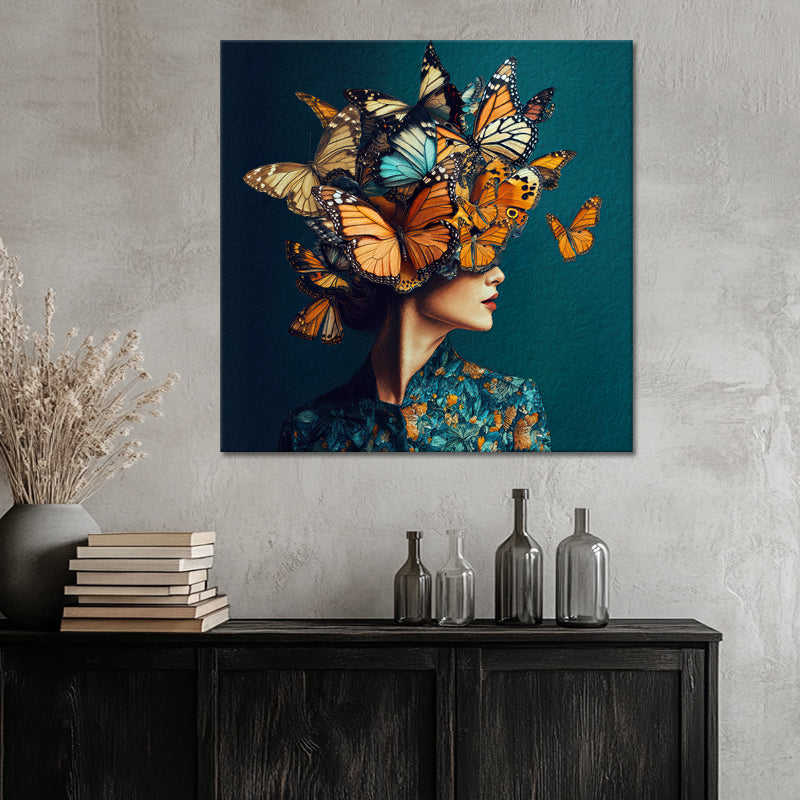 Frau mit Schmetterlingen Kunst I