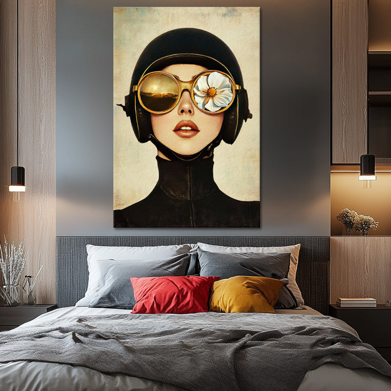 Frau mit Helm