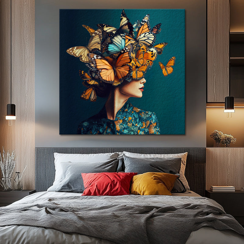 Frau mit Schmetterlingen Kunst I