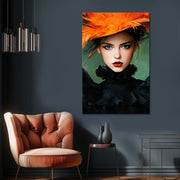 Frau mit orangem Hut VII