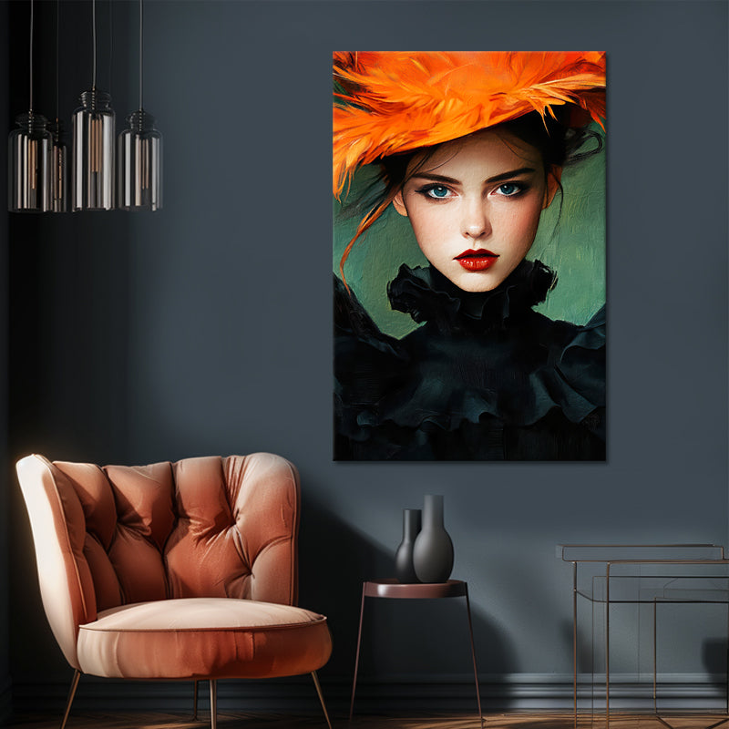 Frau mit orangem Hut VII