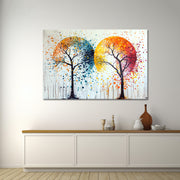 Twee bomen Art schilderij