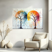Twee bomen Art schilderij