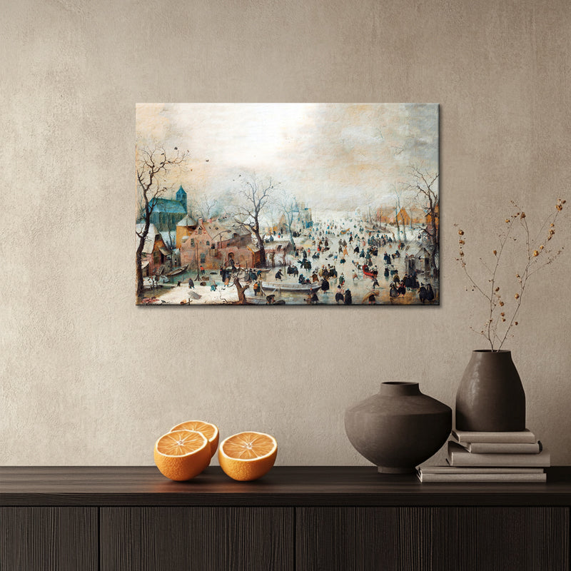 Winterlandschaft mit Schlittschuhläufern - Hendrick Avercamp