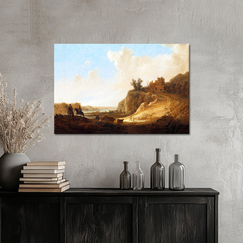 Bergachtig landschap met kasteelruïne - Aelbert Cuyp