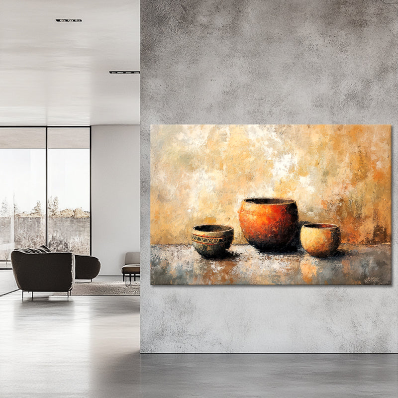 Drie decoratieve potten