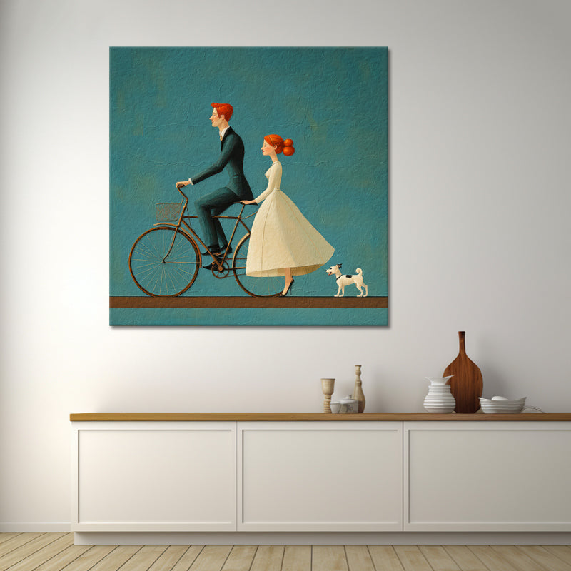 Koppel op de fiets