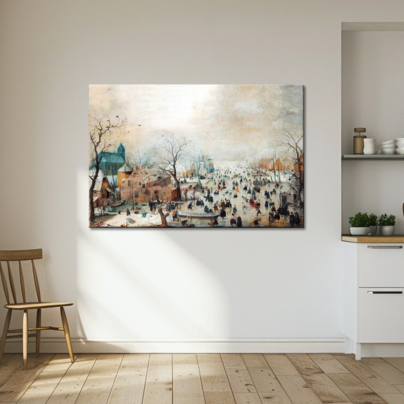 Winterlandschaft mit Schlittschuhläufern - Hendrick Avercamp