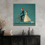 Koppel op de fiets