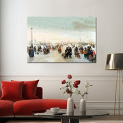 IJsvermaak bij een stad - Hendrick Avercamp