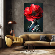 Dame mit Klatschmohn I