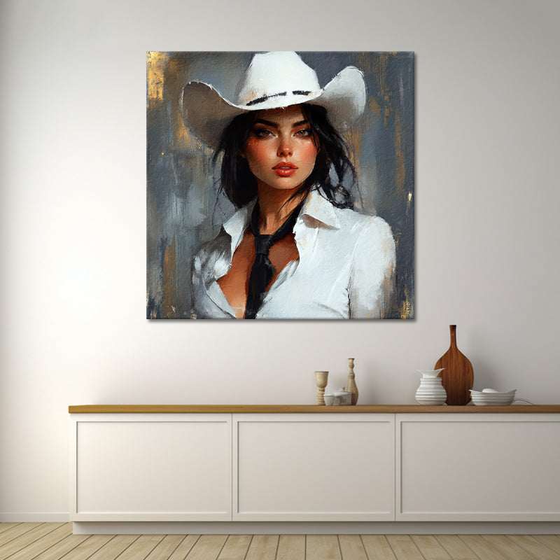 Frau mit Cowboyhut