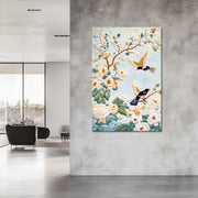 Twee vogels schilderij
