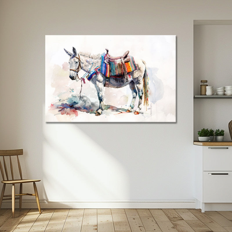 Aquarel Schilderij Ezel