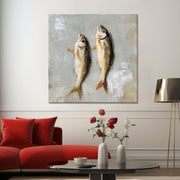 Twee vissen schilderij