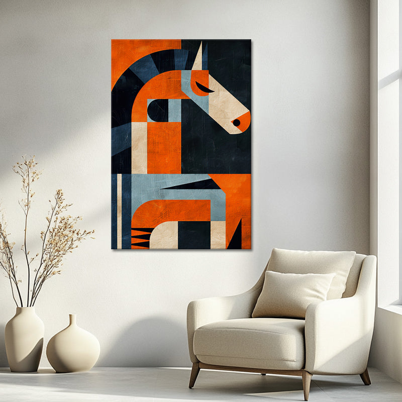 Paard in kubisme art