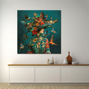 Art vrouw met vogels
