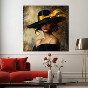 Frau mit Hut - Gold