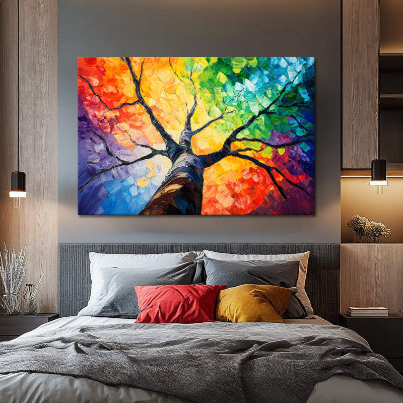 Schilderij Kleurrijk boom II