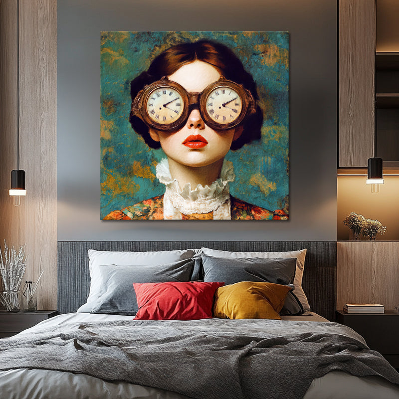 Vrouw met vintage klok