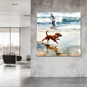 Hond en zeemeeuw