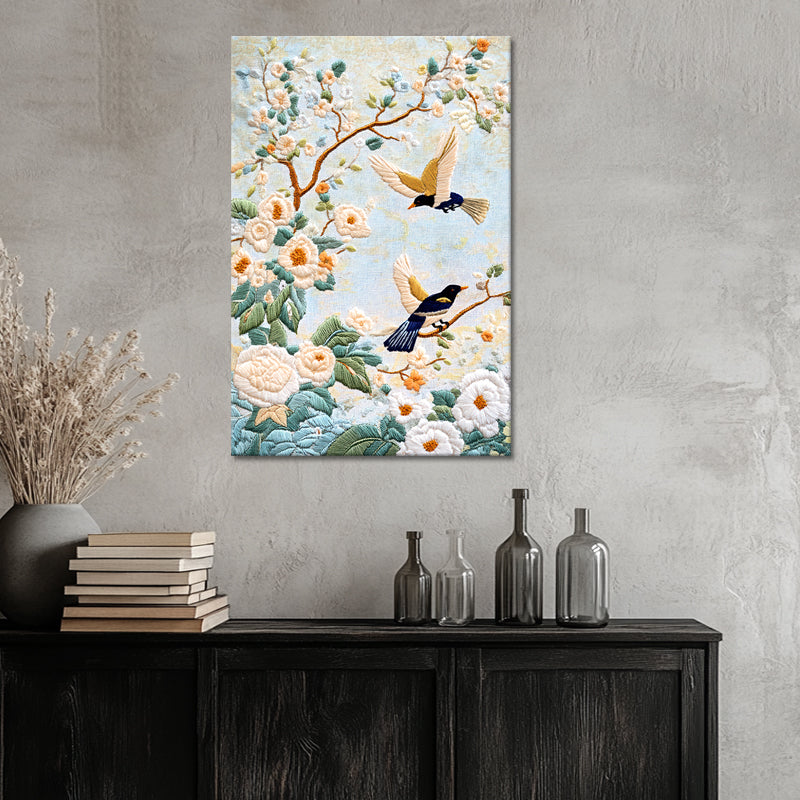 Twee vogels schilderij